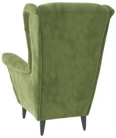 Poltrona em veludo verde-claro