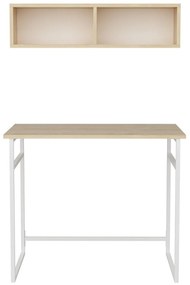 Secretária de Estudo Hussum - Branco Carvalho - 90x60x75 cm
