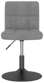 Cadeiras de jantar giratórias 2 pcs veludo cinzento-claro
