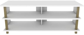 Móvel TV Pueblo – Ouro e Branco – 120 cm x 44,6 cm x 47,4 cm