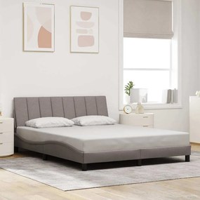vidaXL Cama sem colchão 160x200 cm tecido castanho-acinzentado