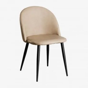 Pack De 4 Cadeiras De Jantar Estofadas Em Polipele Kana Castanho Trigo & Negro - Sklum