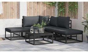 Conjunto de Sofá de Jardim 5 pcs Preto 211,5 x 211,5 x 71 cm