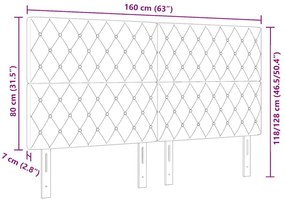 Cabeceira LED cinza claro 80 cm em veludo.
