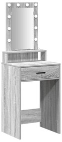 Mesa de maquilhagem vidaXL com luzes LED cinzento sonoma 50x41x140 cm