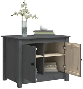 Mesa de centro 71x49x55 cm pinho maciço cinza