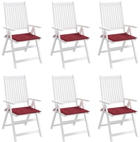 Almofadões p/ cadeiras jardim 6pcs tecido oxford vermelho tinto