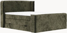 Cama divã em chenille artesanal com arrumação Freeland, H4