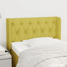 vidaXL Cabeceira de cama c/ abas tecido 83x16x78/88 cm verde