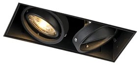 Foco de encastrar preto oriéntavel 2-luzes trimless - ONEON 2 Moderno