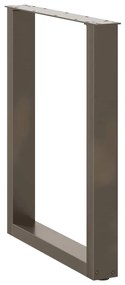 Pés para mesa de jantar em formato de U, 3 peças, aço natural, 70x(72-