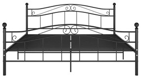 Estrutura de cama 140x200 cm metal preto