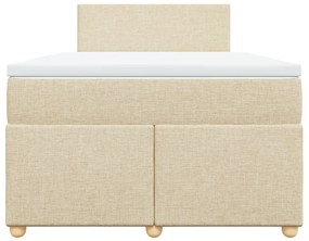 Cama boxspring com colchão 120x190 cm tecido cor creme