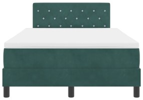 Cama Box Spring vidaXL com Colchão Verde Escuro 120x200 cm Veludo