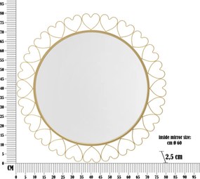 ESPELHO DE PAREDE CORAÇÕES Ø 80X2,5 CM DOURADO