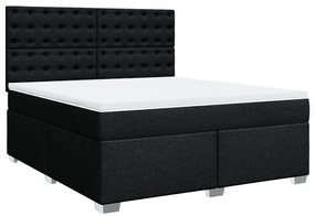 Cama com molas/colchão 180x200 cm tecido preto