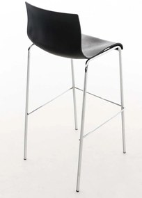 Banco de bar Hoover em plástico e com estrutura cromada 43 x 100 x 48 cm Preto