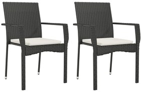 9 pcs conjunto de jantar p/ jardim c/ almofadões vime PE preto