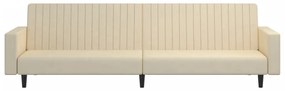 Sofá-cama de 2 lugares veludo cor creme