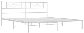 Estrutura de cama com cabeceira 193x203 cm metal branco