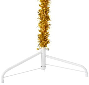 Meia árvore de Natal fina com suporte 240 cm dourado