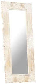 Espelho 110x50 cm madeira de mangueira maciça branco