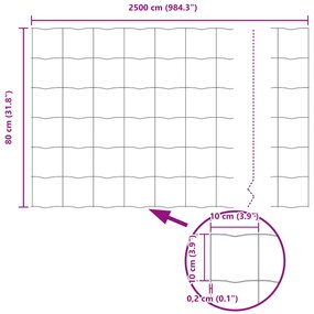 Conjunto de Cerca de Jardim Conjunto de 2 Cinza Aço Revestido a Pó