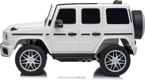 Carro elétrico para Crianças 3 a 7 anos*, 12V 4x4 Mercedes G63 AMG Rodas Espuma EVA, Controle remoto Branco
