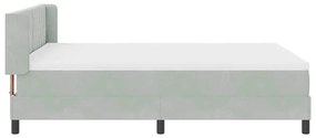 Cama box com colchão vidaXL Cinza claro 160x200 cm Veludo