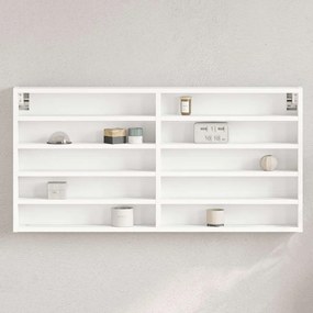 vidaXL Armário vitrine 100x8,5x50 cm derivados de madeira branco