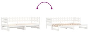 Estrutura sofá-cama de puxar 2x(90x190) cm pinho maciço branco