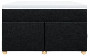 Cama boxspring com colchão 120x190 cm tecido preto