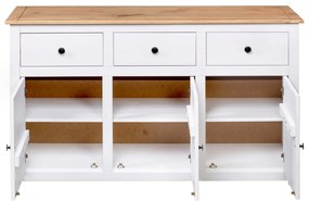 Aparador 135x40x80 cm pinho maciço panama branco