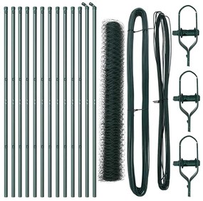 Conjunto de Cercas 2 Unidades Verde Metal 25 x 1,2 m Durável