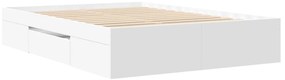 Estrutura de cama 140x200 cm derivados de madeira branco
