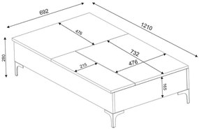 Mesa de Centro Esinti – Branco – 121x28x69,2 cm | Tribo Home