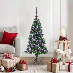 vidaXL Árvore de Natal artificial de canto Verde 120 cm PVC e Metal