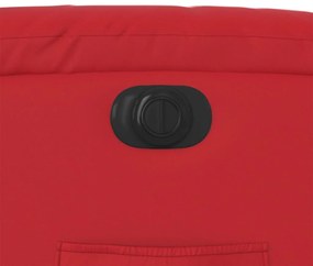 Poltrona reclinável elétrica couro artificial vermelho