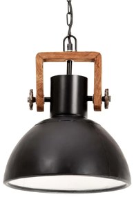Candeeiro suspenso industrial redondo 25 W 30 cm E27 preto
