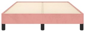 Estrutura de cama com colchão 120x190 cm veludo rosa