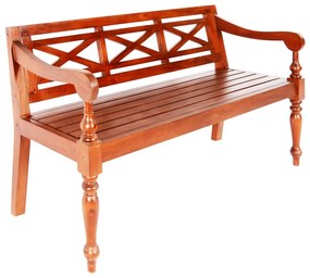 Banco Batávia 123 cm madeira de mogno maciça castanho-escuro