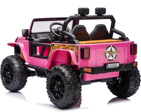 Jipe elétrico para Crianças 24V 4x4 Jeep Monster Rodas de espuma EVA, assento Couro ecológico Rosa
