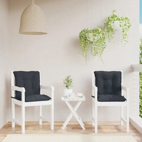 vidaXL Almofadões lombares p/ cadeiras de jardim 2pcs tecido preto