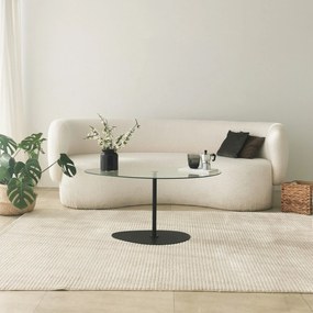Mesa de Centro Porto – Transparente/Preto – 90x40x60 cm