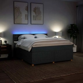 Cama com molas/colchão 180x200 cm tecido cinzento-escuro