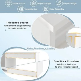 Secretaria compacta 80 x 40 cm com 2 prateleiras Design moderno que economiza espaço para casa e escritório Branco