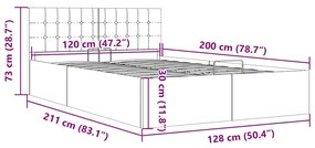 Cama hidráulica c/ arrumação 120x200cm tecido cinza-acastanhado