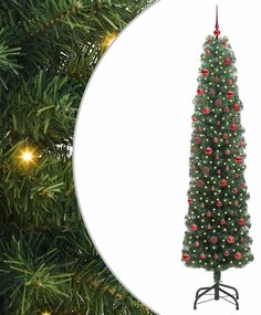 vidaXL Árvore de Natal Artificial Verde 210 cm PVC e Aço e Plástico