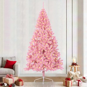 vidaXL Árvore de Natal Artificial Rosa 240 cm PVC