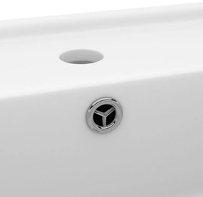 Lavatório luxuoso quadrado 41x41 cm cerâmica branco mate